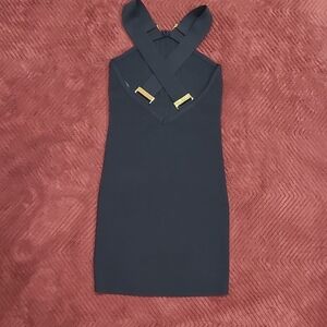 Arden B Black and White Halter Bodycon Mini Dress.